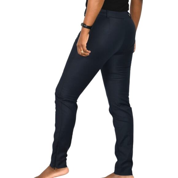 Max Mara Ankle Zip Pant Blue Navy Mid Rise All Seasons Trouser Dress Slim Size 2 - Picture 15 of 15